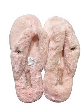 Koolaburra By UGG Pink Faux Fur Platform Flip Flop Slippers Size 10